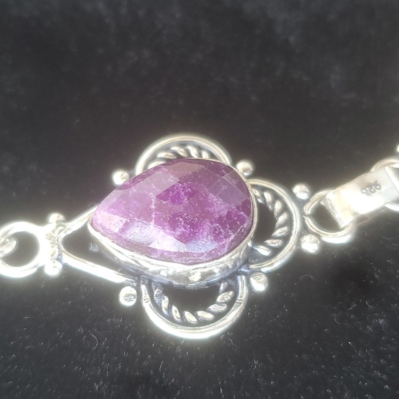 New Rainbow Solar Quartz Agate and Amethyst 925 Silver Necklace. - Picture 6 of 8